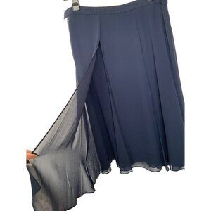 Jacques Vert skirt navy sheer panels overlay  size 10
